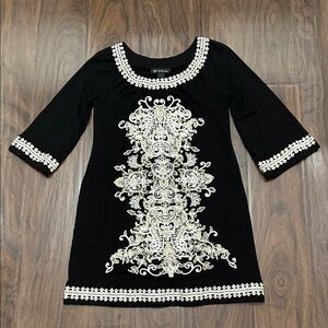 INC International Concepts Black Embroidered Dress
